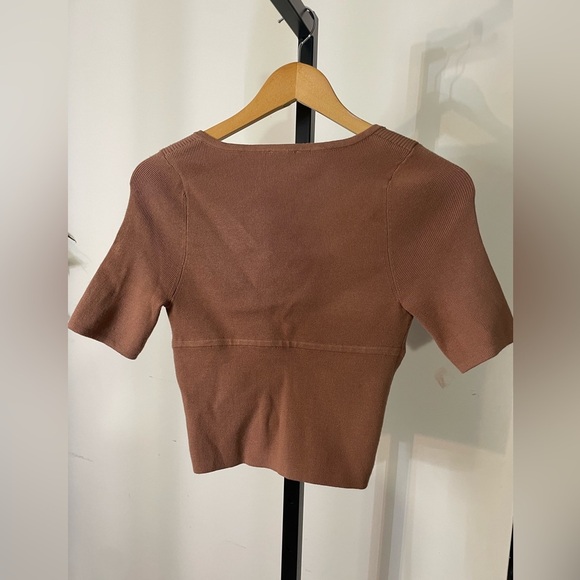 NEW Free People|| Teagan Swit Short Sleeve Top in Latte by Intimately. Small - Picture 5 of 7